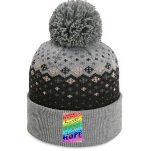 Kindness Peace Equality Love Inclusion Hope Diversity The Baniff Cuffed Pom Beanie