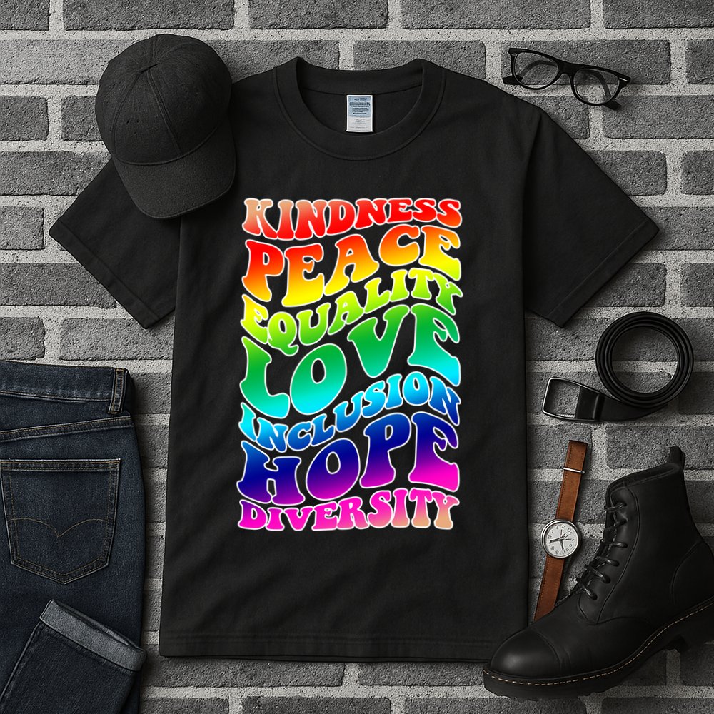 Kindness Peace Equality Love Inclusion Hope Diversity Tall T-Shirt