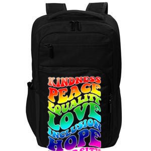 Kindness Peace Equality Love Inclusion Hope Diversity Impact Tech Backpack