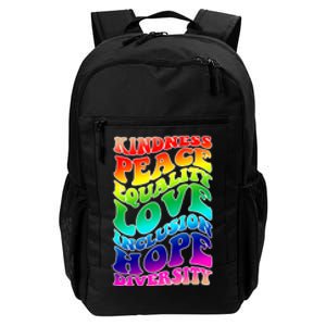 Kindness Peace Equality Love Inclusion Hope Diversity Daily Commute Backpack