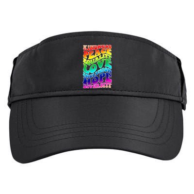 Kindness Peace Equality Love Inclusion Hope Diversity Adult Drive Performance Visor