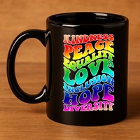 Kindness Peace Equality Love Inclusion Hope Diversity 11oz C Handle Ceramic Mug