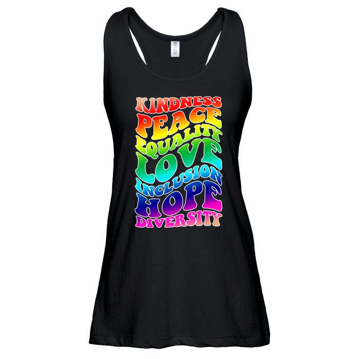 Kindness Peace Equality Love Inclusion Hope Diversity Ladies Essential Flowy Tank