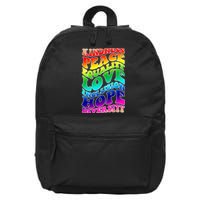 Kindness Peace Equality Love Inclusion Hope Diversity 16 in Basic Backpack