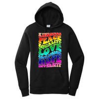 Kindness Peace Equality Love Inclusion Hope Diversity Women's Pullover Hoodie