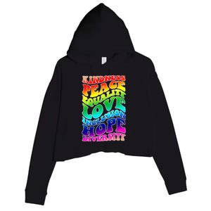 Kindness Peace Equality Love Inclusion Hope Diversity Crop Fleece Hoodie