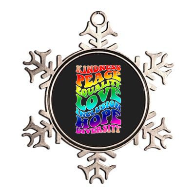 Kindness Peace Equality Love Inclusion Hope Diversity Metallic Star Ornament