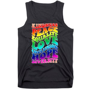 Kindness Peace Equality Love Inclusion Hope Diversity Tank Top