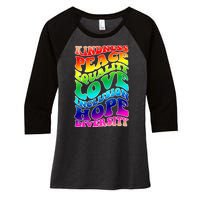 Kindness Peace Equality Love Inclusion Hope Diversity Women's Tri-Blend 3/4-Sleeve Raglan Shirt