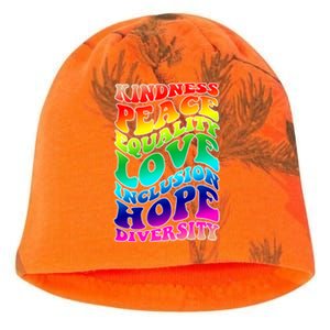 Kindness Peace Equality Love Inclusion Hope Diversity Kati - Camo Knit Beanie