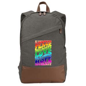 Kindness Peace Equality Love Inclusion Hope Diversity Cotton Canvas Backpack