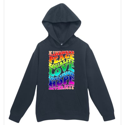 Kindness Peace Equality Love Inclusion Hope Diversity Urban Pullover Hoodie