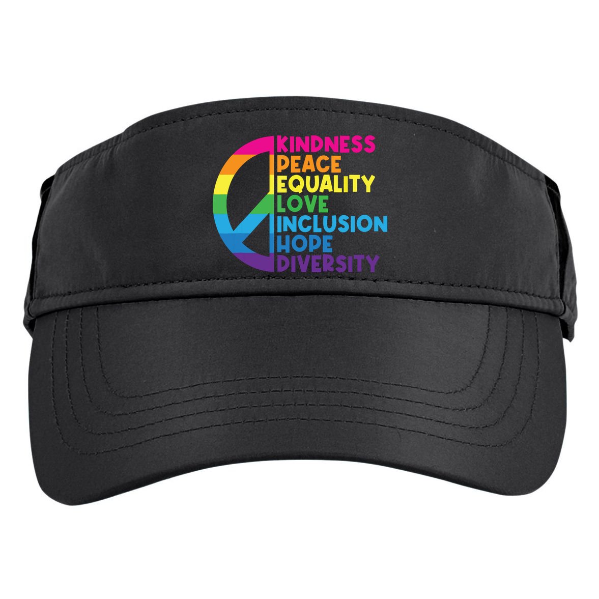Kindness Peace Equality Love Inclusion Hope Diversity Adult Drive Performance Visor