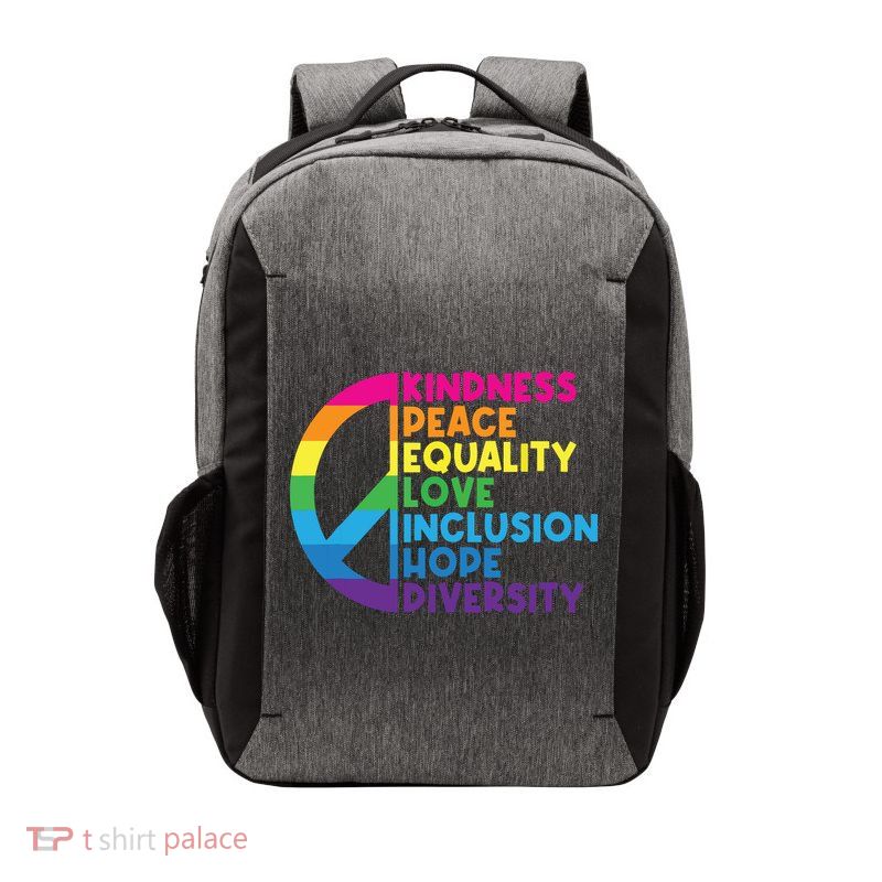Kindness Peace Equality Love Inclusion Hope Diversity Vector Backpack