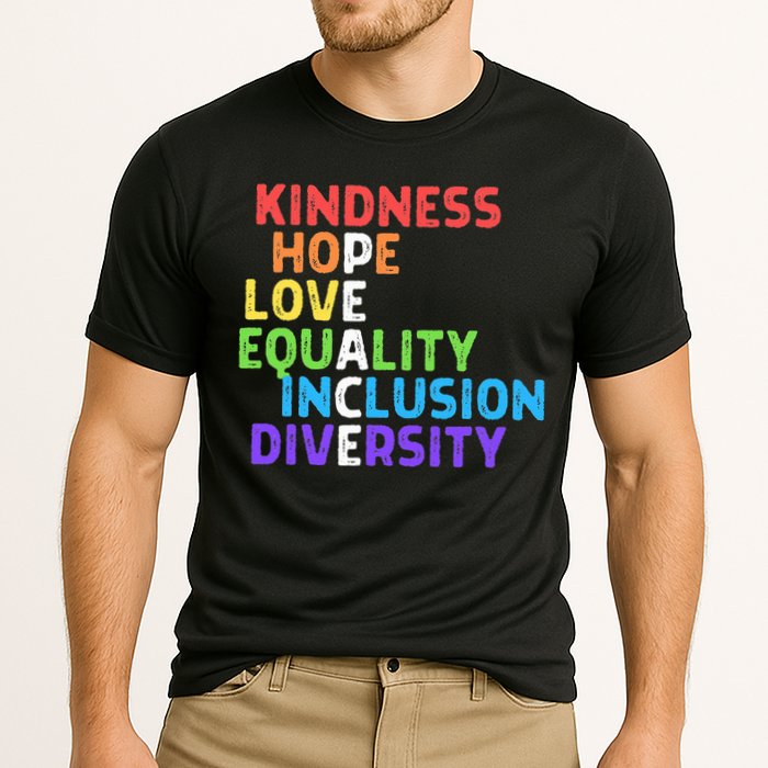 Kindness Peace Equality Inclusion Diversity Human Rights Cooling Performance Crew T-Shirt