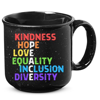 Kindness Peace Equality Inclusion Diversity Human Rights 15oz Campfire Ceramic Mug