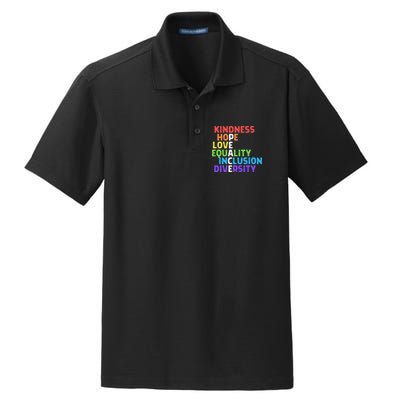 Kindness Peace Equality Inclusion Diversity Human Rights Dry Zone Grid Polo