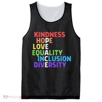 Kindness Peace Equality Inclusion Diversity Human Rights Mesh Reversible Basketball Jersey Tank