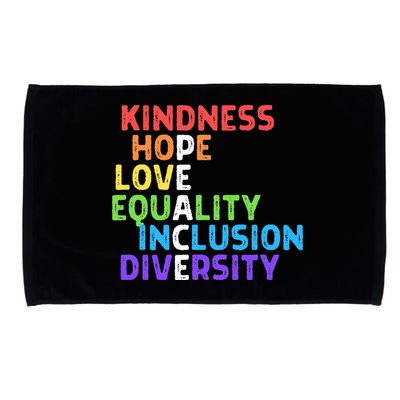 Kindness Peace Equality Inclusion Diversity Human Rights Microfiber Hand Towel