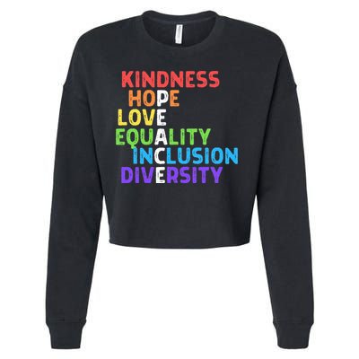 Kindness Peace Equality Inclusion Diversity Human Rights Cropped Pullover Crew