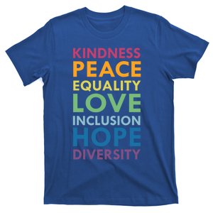 Kindness Peace Equality Inclusion Diversity Hu Rights Meaningful Gift T-Shirt