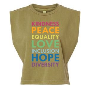 Kindness Peace Equality Inclusion Diversity Hu Rights Meaningful Gift Garment-Dyed Women's Muscle Tee