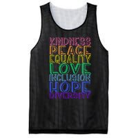 Kindness Peace Equality Love Inclusion Hope Diversity Mesh Reversible Basketball Jersey Tank