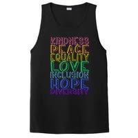 Kindness Peace Equality Love Inclusion Hope Diversity PosiCharge Competitor Tank