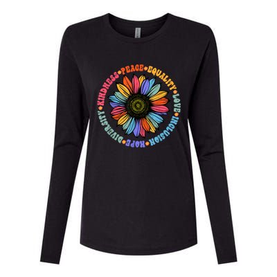 Kindness Peace Equality Love Hope Diversity Human Rights Womens Cotton Relaxed Long Sleeve T-Shirt