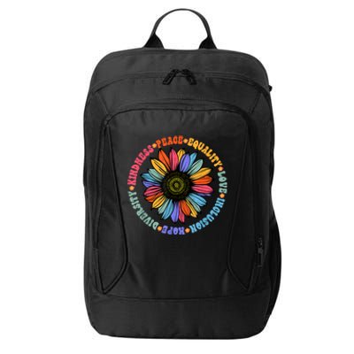 Kindness Peace Equality Love Hope Diversity Human Rights City Backpack