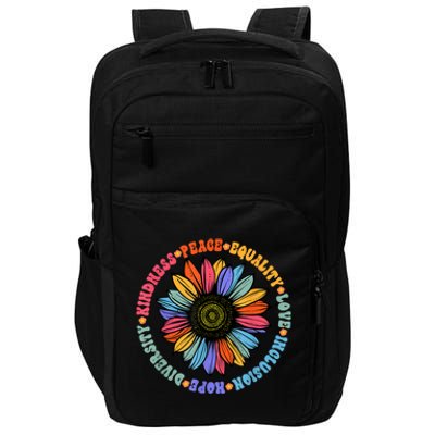 Kindness Peace Equality Love Hope Diversity Human Rights Impact Tech Backpack