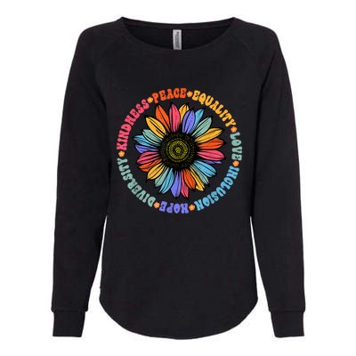 Kindness Peace Equality Love Hope Diversity Human Rights Womens California Wash Sweatshirt