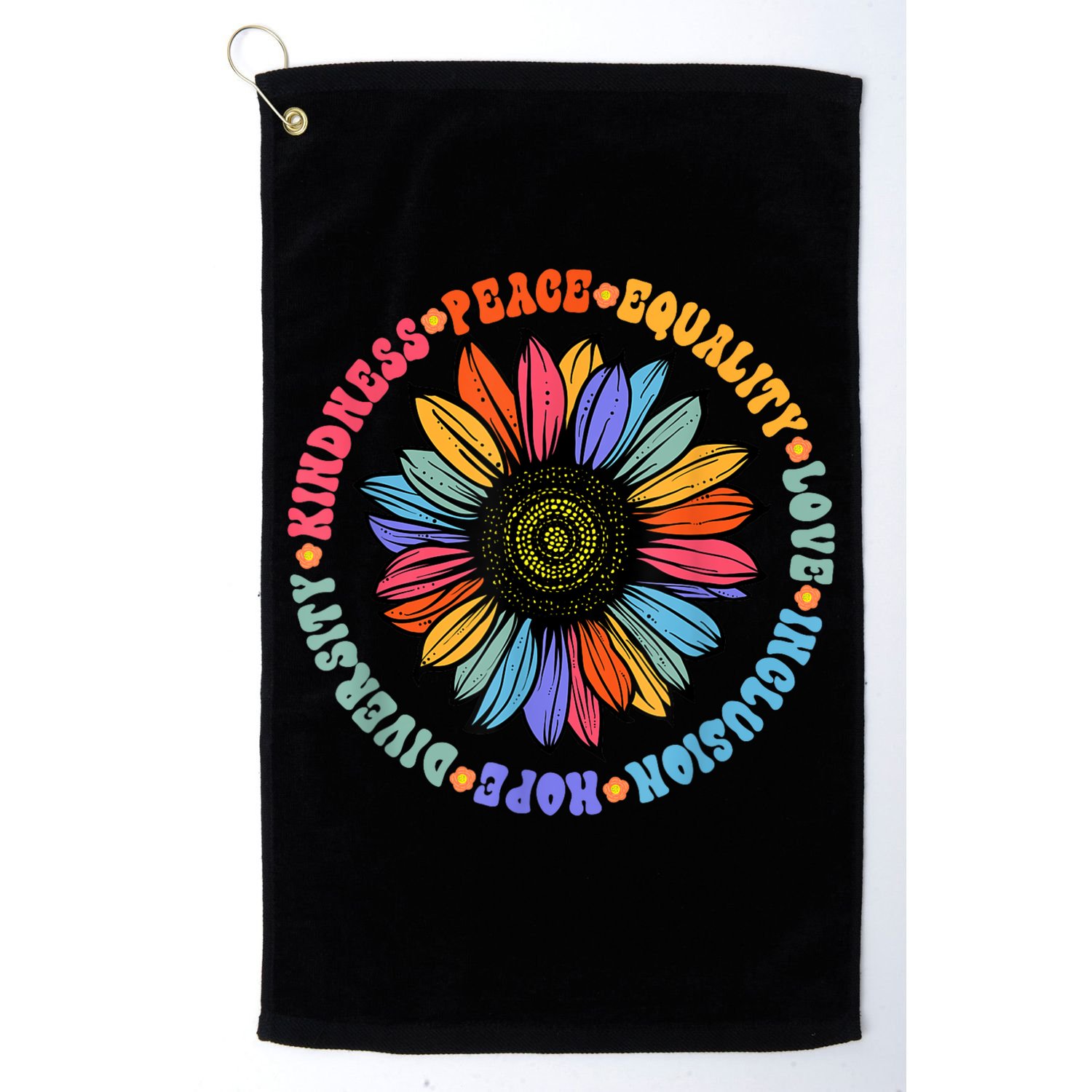 Kindness Peace Equality Love Hope Diversity Human Rights Golf Towel