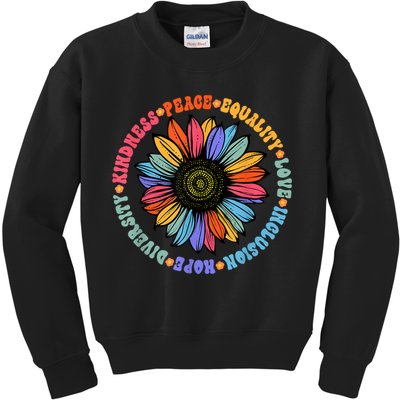 Kindness Peace Equality Love Hope Diversity Human Rights Kids Sweatshirt