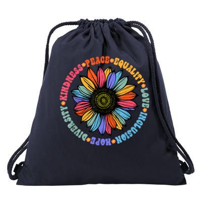 Kindness Peace Equality Love Hope Diversity Human Rights Drawstring Bag