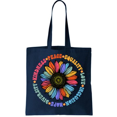 Kindness Peace Equality Love Hope Diversity Human Rights Tote Bag