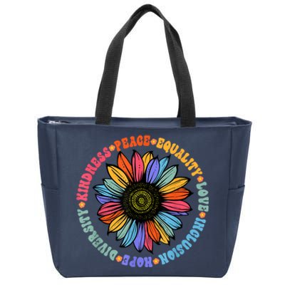 Kindness Peace Equality Love Hope Diversity Human Rights Zip Tote Bag