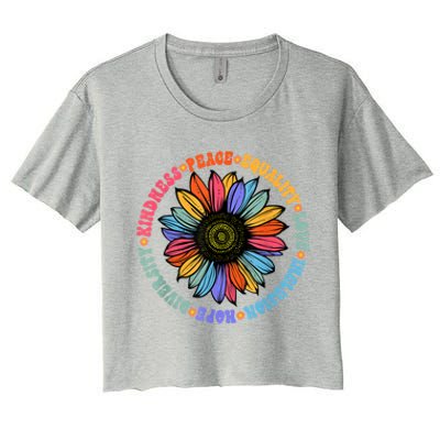 Kindness Peace Equality Love Hope Diversity Human Rights Women's Crop Top Tee