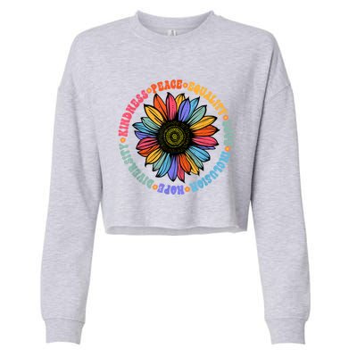 Kindness Peace Equality Love Hope Diversity Human Rights Cropped Pullover Crew