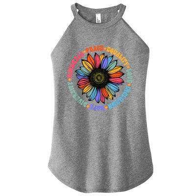 Kindness Peace Equality Love Hope Diversity Human Rights Women's Perfect Tri Rocker Tank