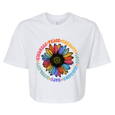 Kindness Peace Equality Love Hope Diversity Human Rights Bella+Canvas Jersey Crop Tee