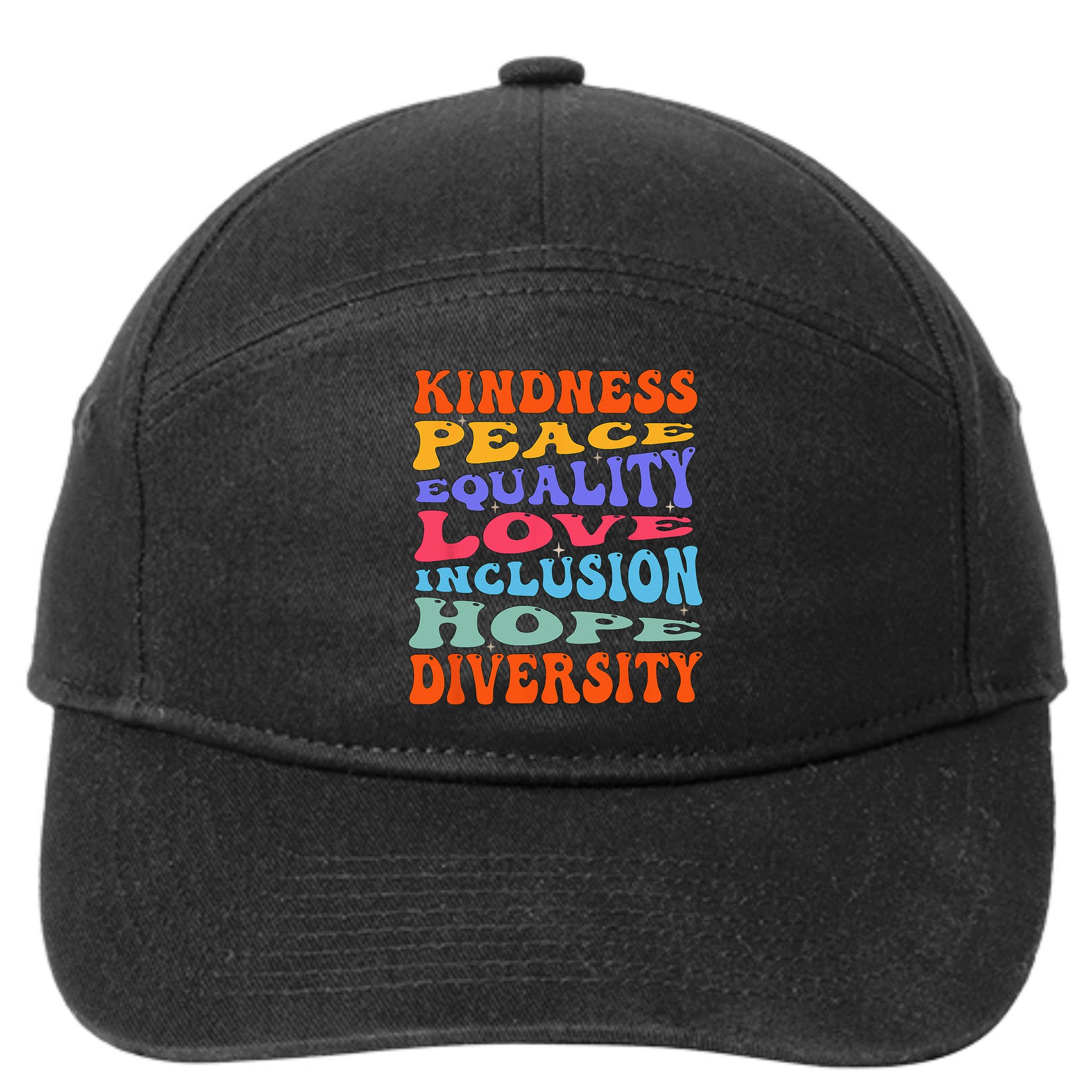 Kindness Peace Equality Love Inclusion Hope Diversity 7-Panel Snapback Hat
