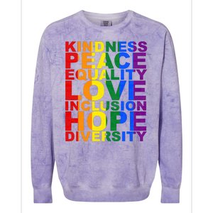 Kindness Peace Equality Love Quote Colorblast Crewneck Sweatshirt