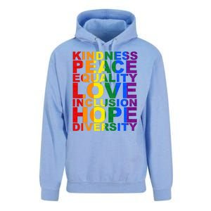 Kindness Peace Equality Love Quote Unisex Surf Hoodie