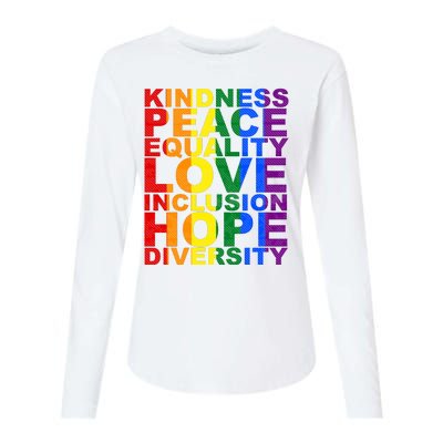 Kindness Peace Equality Love Quote Womens Cotton Relaxed Long Sleeve T-Shirt