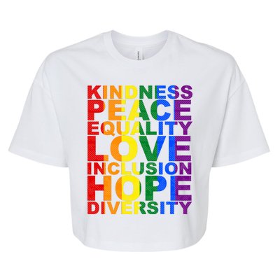 Kindness Peace Equality Love Quote Bella+Canvas Jersey Crop Tee