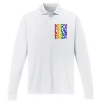 Kindness Peace Equality Love Quote Performance Long Sleeve Polo