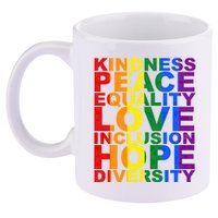 Kindness Peace Equality Love Quote 11oz C Handle Ceramic Mug