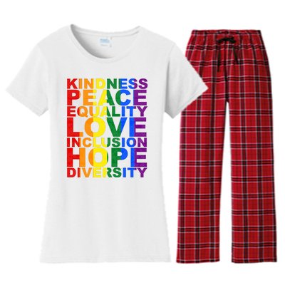 Kindness Peace Equality Love Quote Women's Flannel Pajama Set