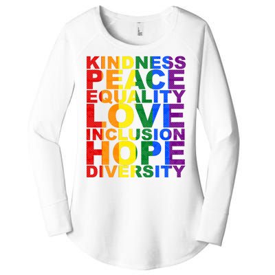 Kindness Peace Equality Love Quote Women's Perfect Tri Tunic Long Sleeve Shirt